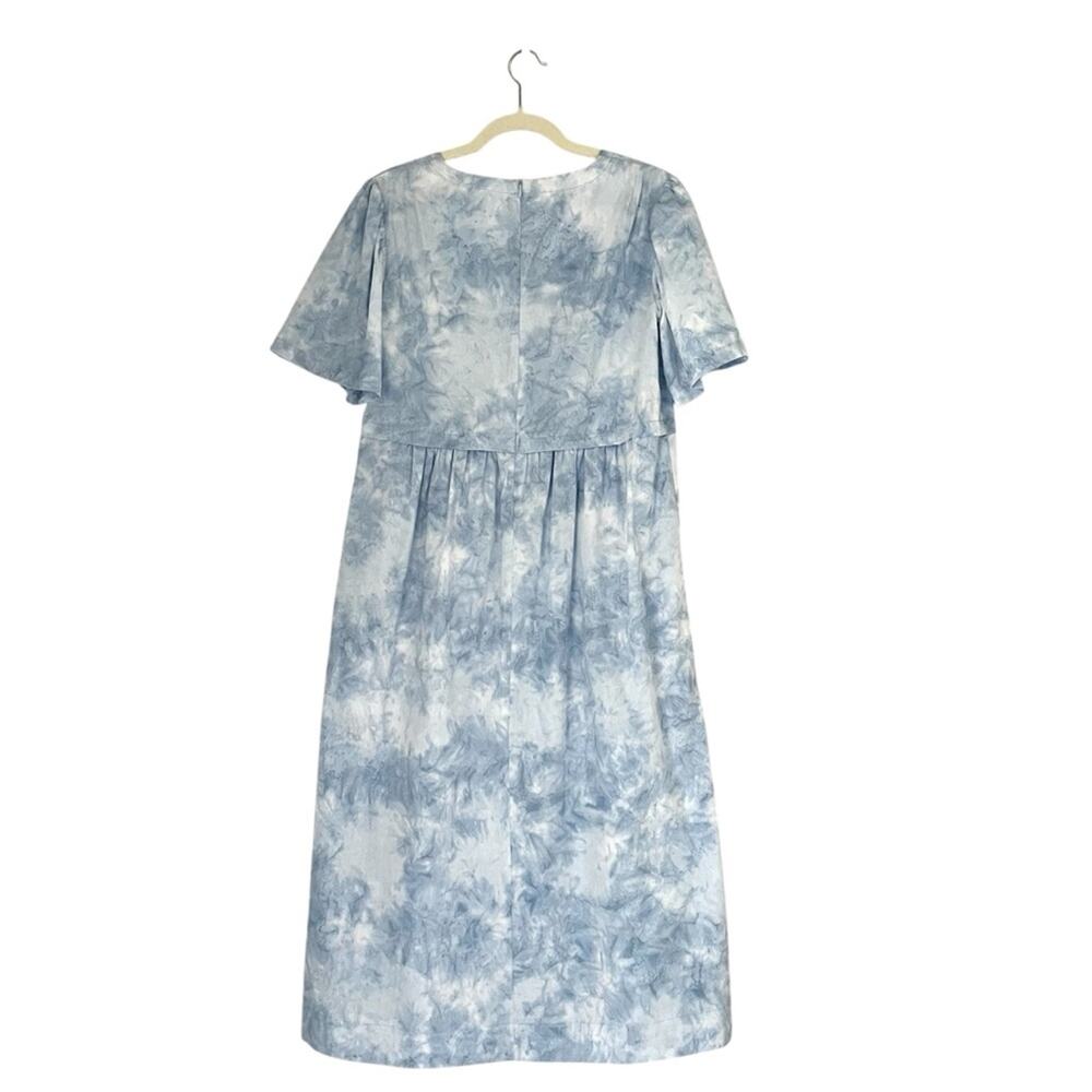 Sara Campbell Cotton midi Dress Blue TieDye size 8 Summer coastal Resort wear - Picture 4 of 9